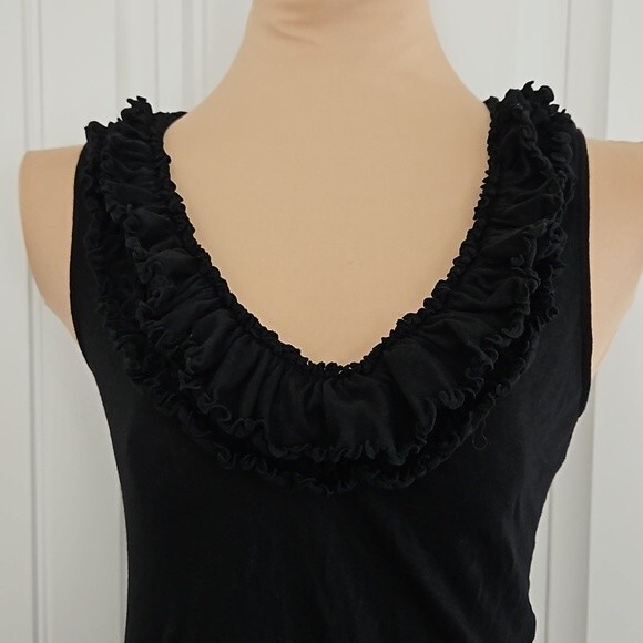 Express dreamweight cotton tank ruffle v-neck S versatile - Picture 1 of 7